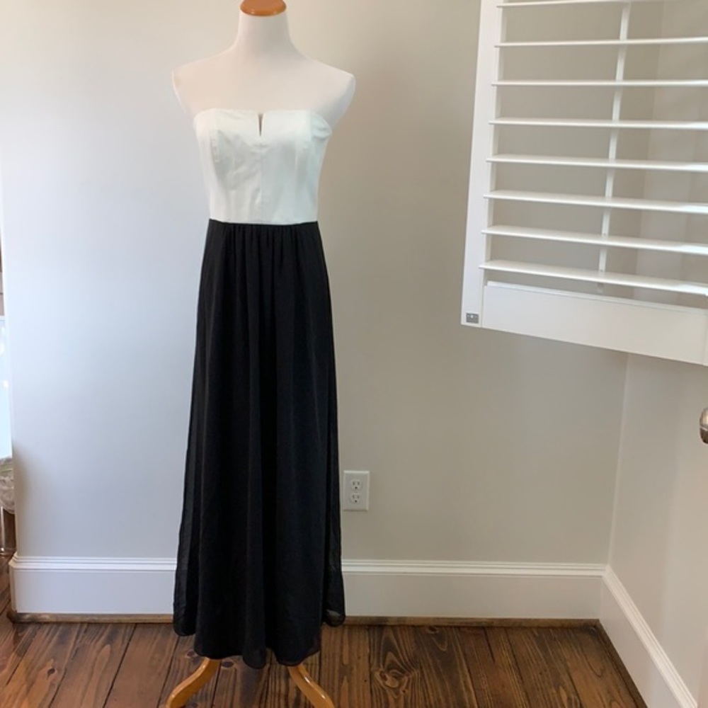 Maxi dress with leather bustier‎ size 6